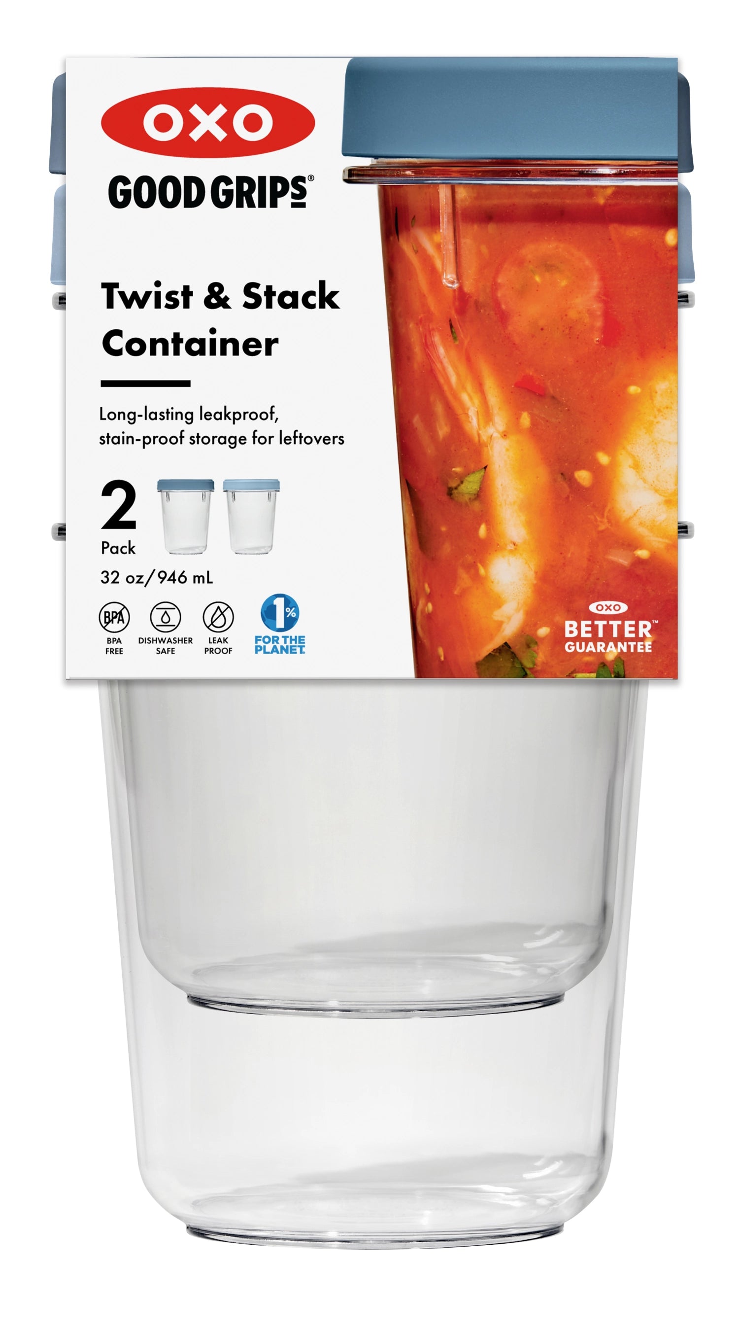 2 Impostare Good Grips Twist & Stack Storage Box 900ml