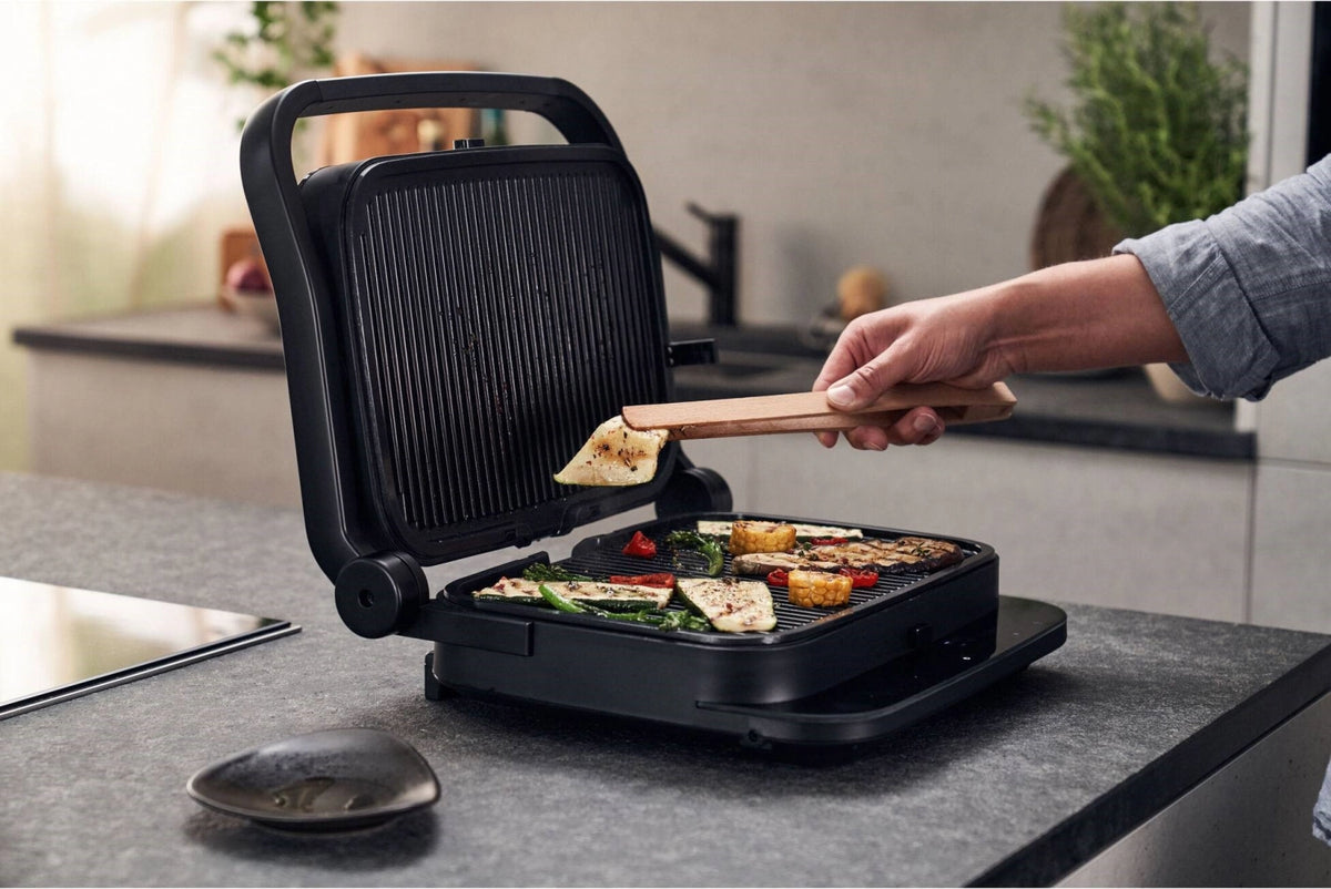 Schwarzer Kontaktgrill Enfinigy von Zwilling aus Kunststoff mit Deckel