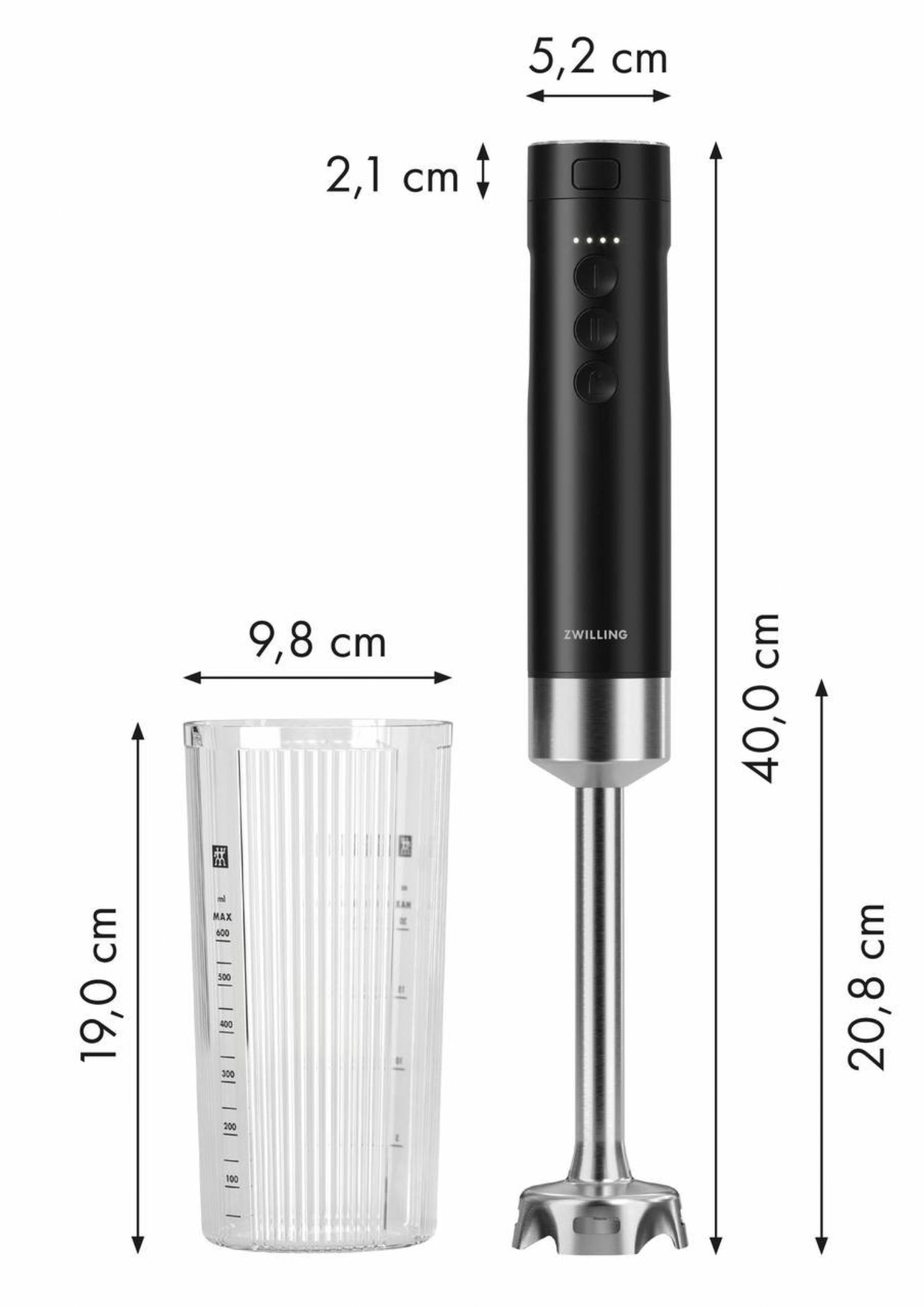 Xtend Akku Stabmixer Starter Set von Zwilling, ideal für müheloses Pürieren und Mixen, bringt frischen Schwung in Ihre Kochkünste.