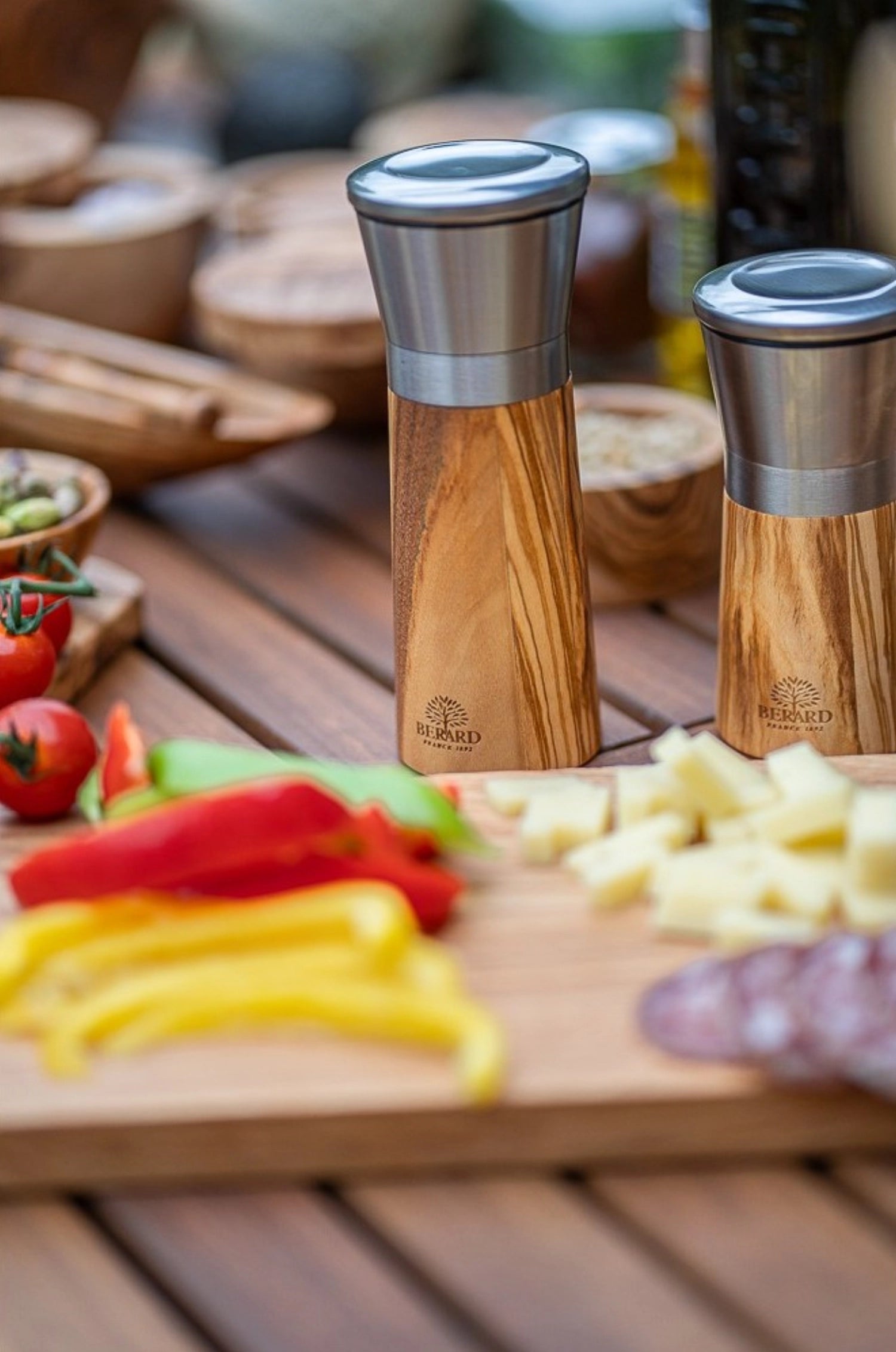 Sale e pepe piccolo legno di oliva 13x 6,5 cm