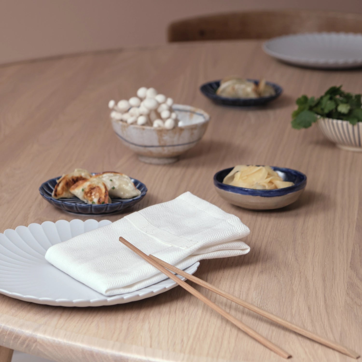 Dinner 4er Set fabric napkierte 35x40cm natural white