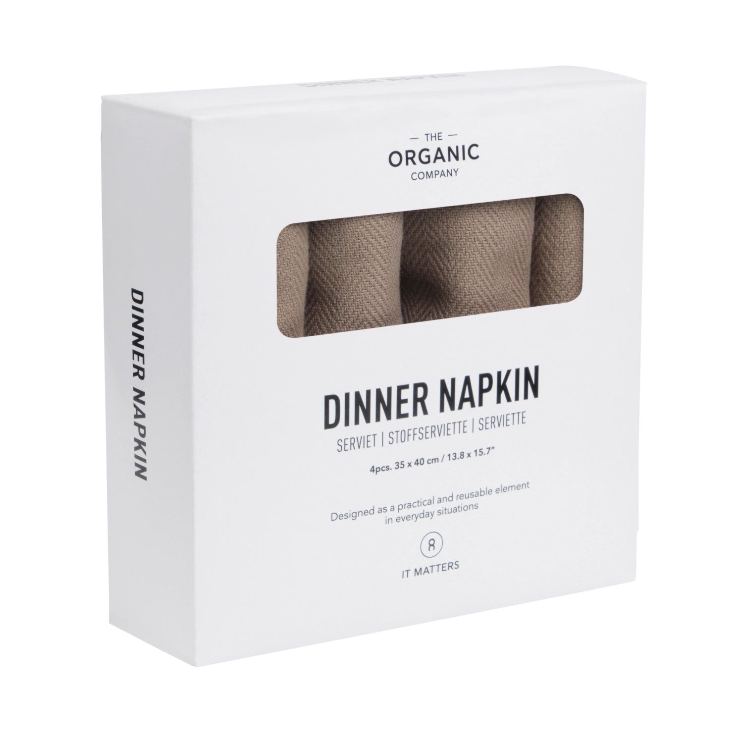 Dinner 4 Set fabric napkierte 35x40cm Clay Bio -cotton