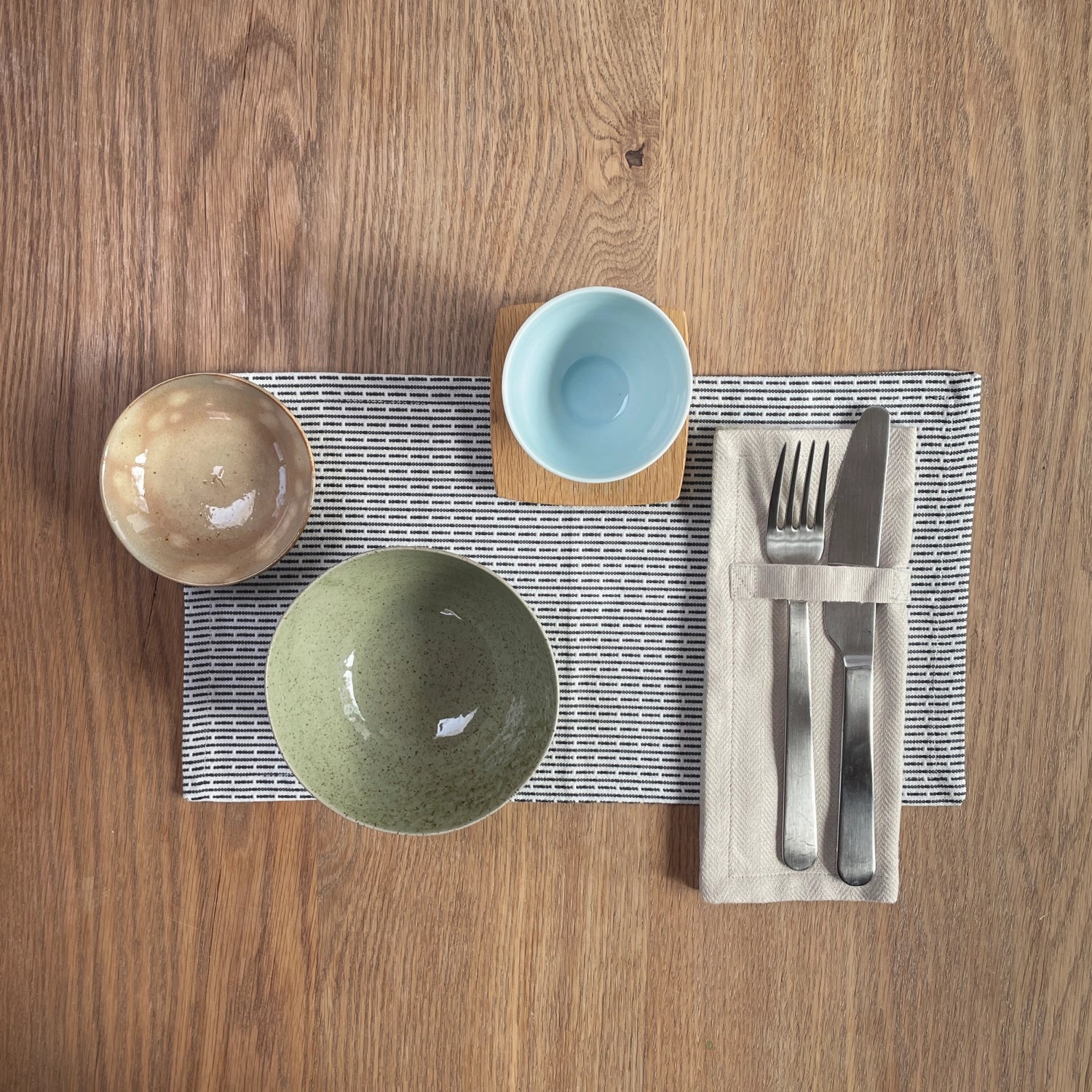 Everyday 4er set fabric napkierte 20x20cm stone organic cotton