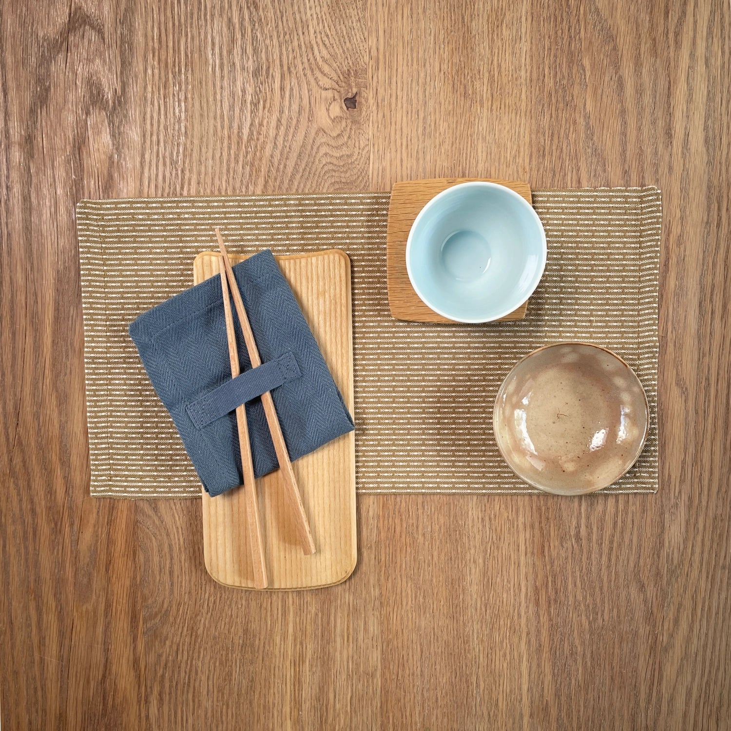 Everyday 4 Set fabric napkiert 20x20cm gray blue