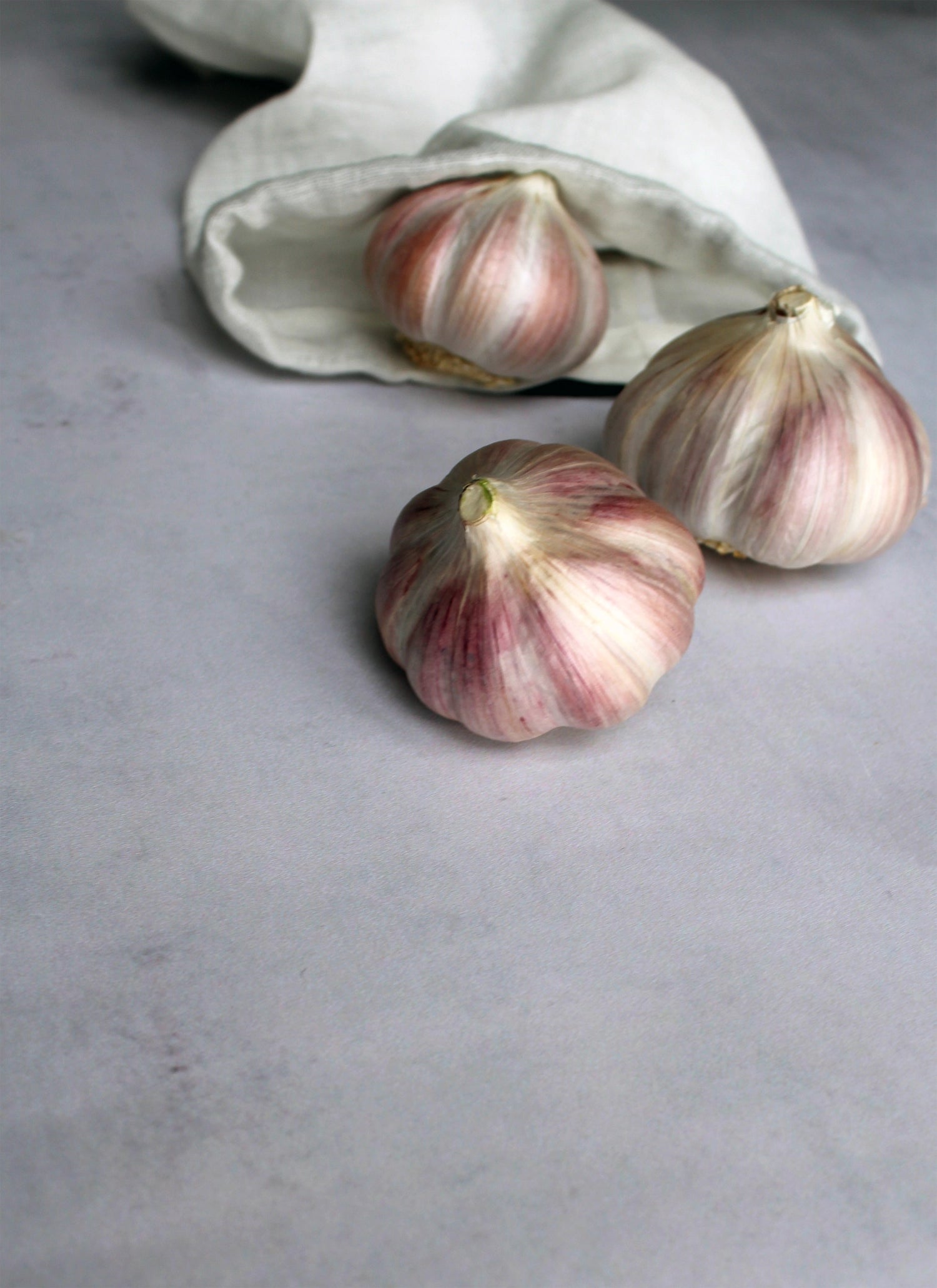 Food bag set of 3 bags natural white organic cotton