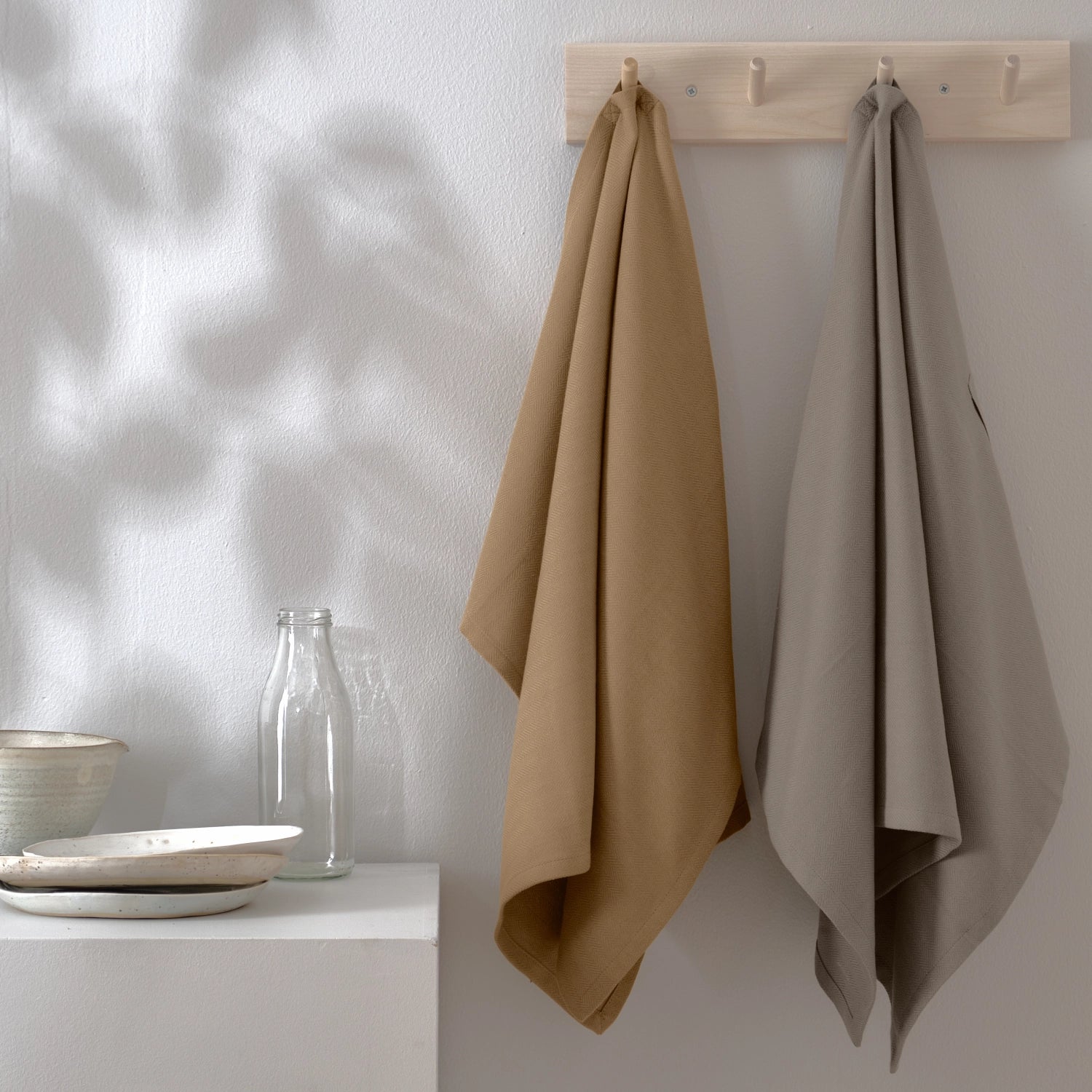 2 serviettes à thé set 53x86cm Coton organique terrestre