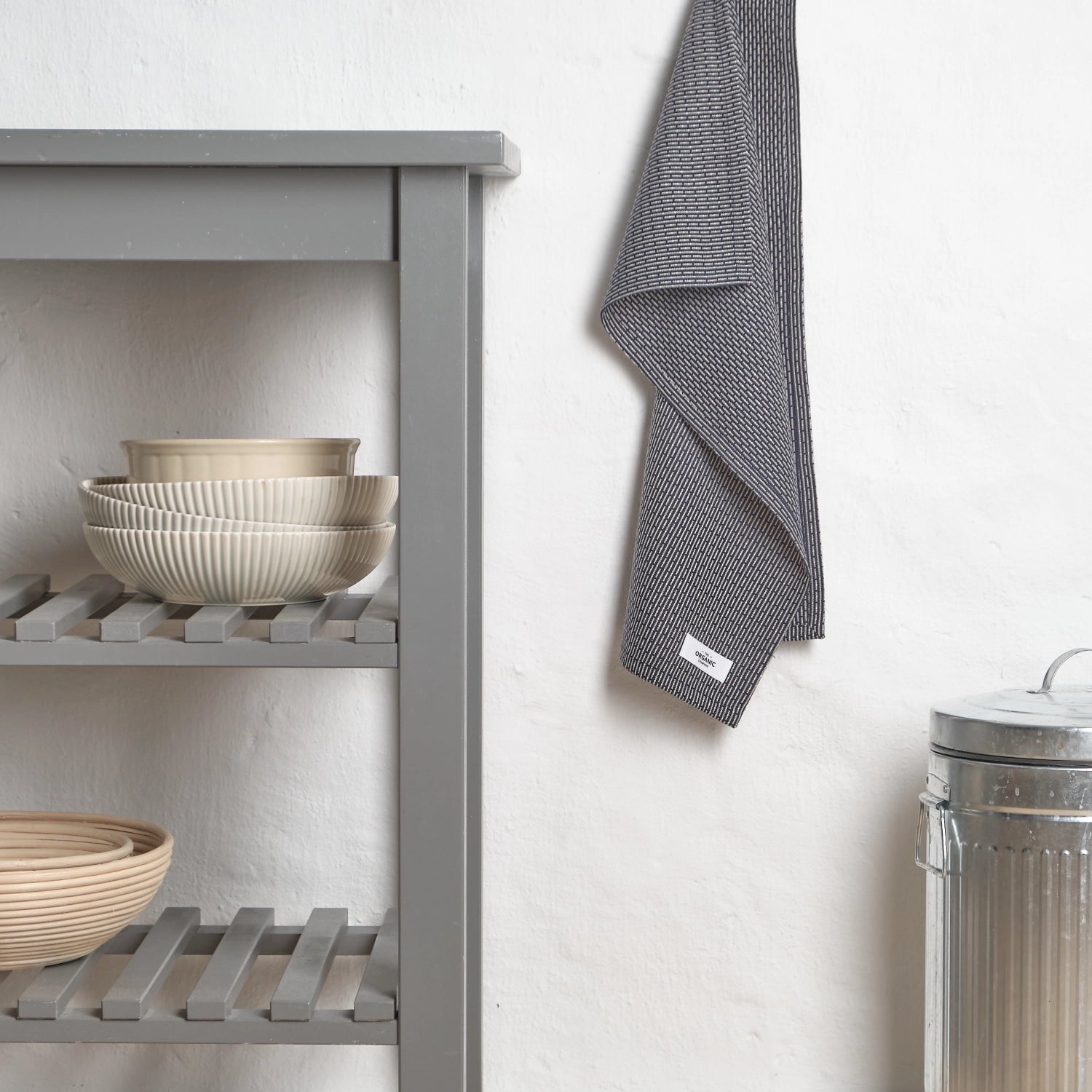 Torchon petit 35x60cm coton bio bleu foncé