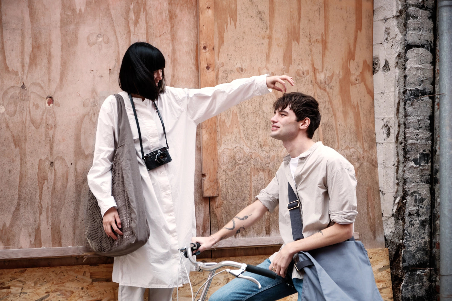 Net Shoulder Bag 44x15x45cm Dark Green Biobaumwolle