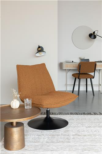 Loungesessel JAX  in Ocker BOUCLÉ präsentiert im Onlineshop von KAQTU Design AG. Sessel ist von White Label Living