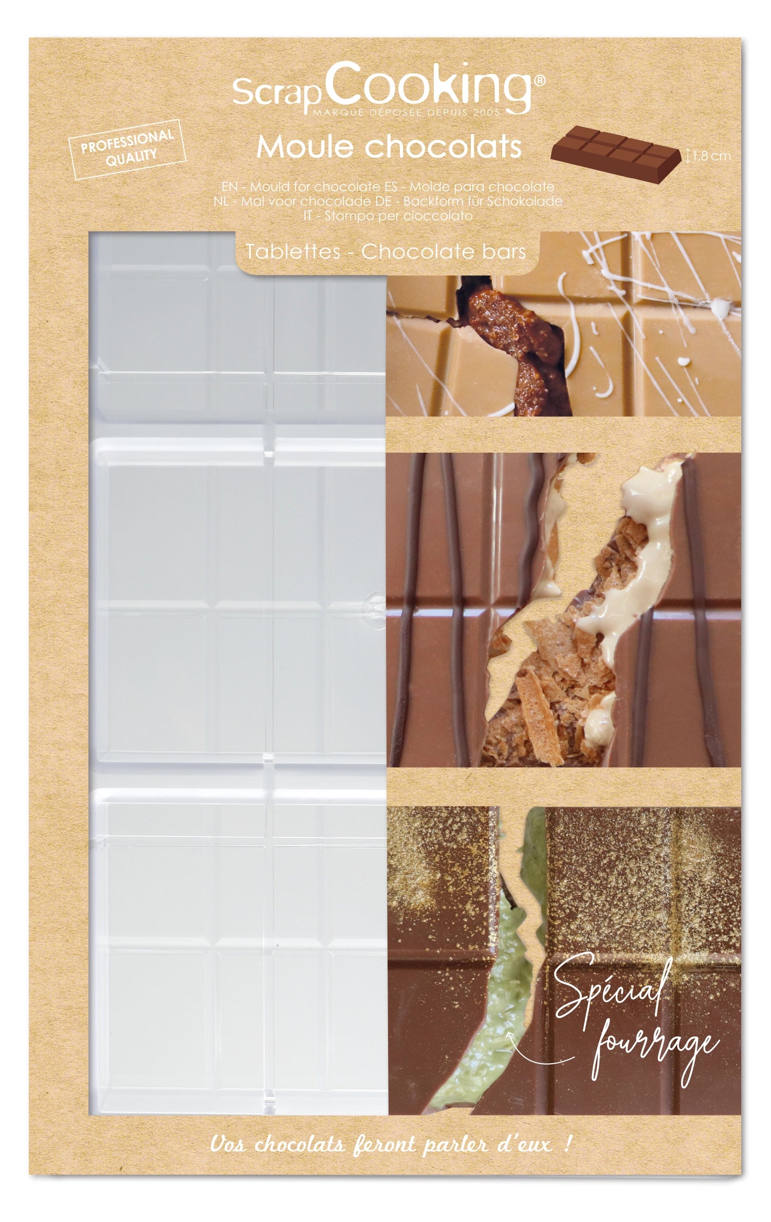 Schokoladenform Tafelschokolade Kunststoff in Weiss präsentiert im Onlineshop von KAQTU Design AG. Backform / Backblech ist von Scrap Cooking