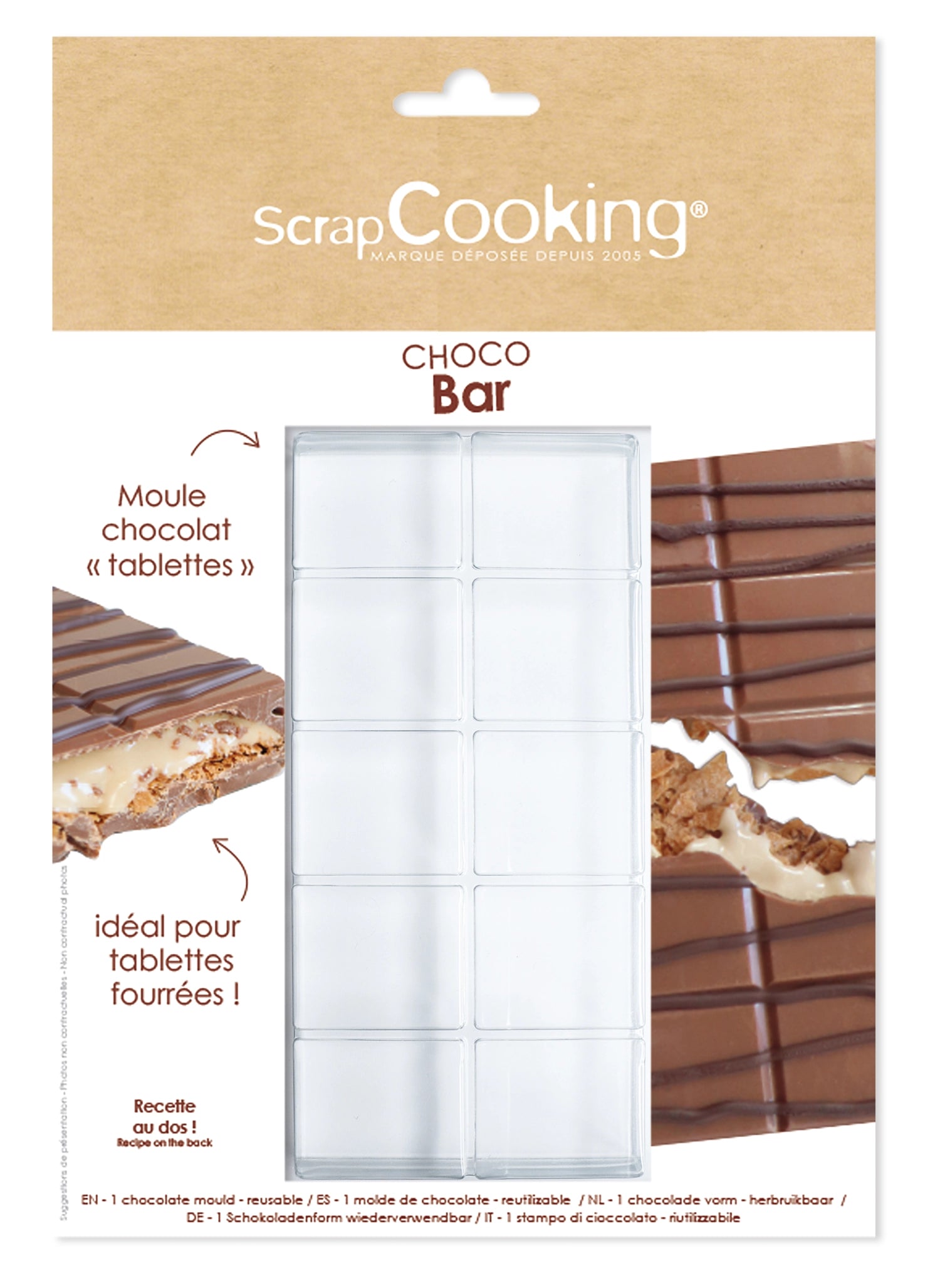 Schokoladenform Tafelschokolade klein Kunststoff in Weiss präsentiert im Onlineshop von KAQTU Design AG. Backform / Backblech ist von Scrap Cooking