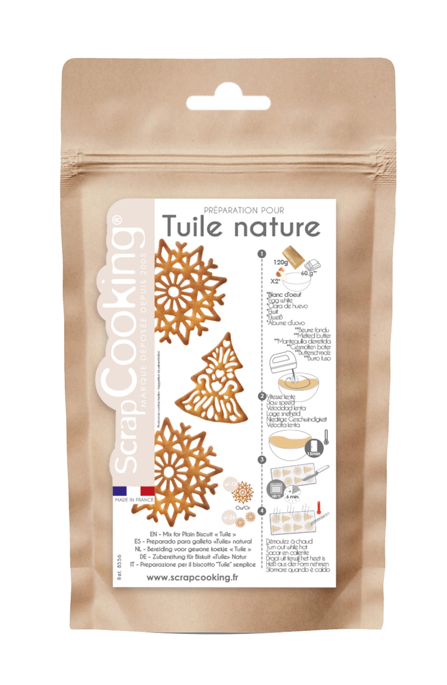 Fertigmischung für Tuile Biscuits 120g in Braun präsentiert im Onlineshop von KAQTU Design AG. Lebensmittel ist von Scrap Cooking