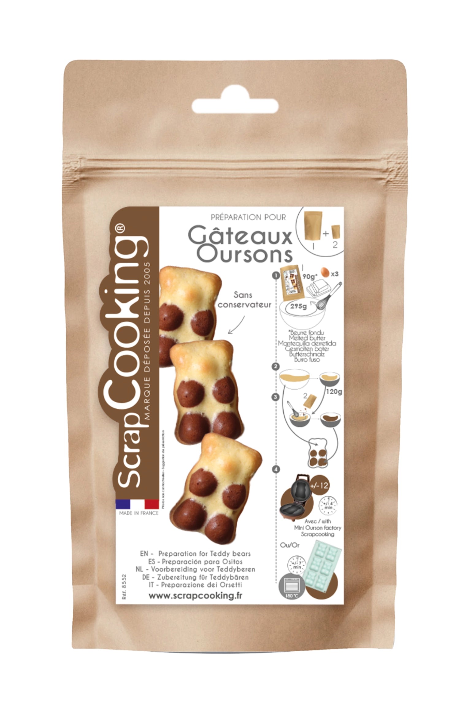 Fertigmischung für Teddybär Kuchen 295g in Mehrfarbig präsentiert im Onlineshop von KAQTU Design AG. Lebensmittel ist von Scrap Cooking