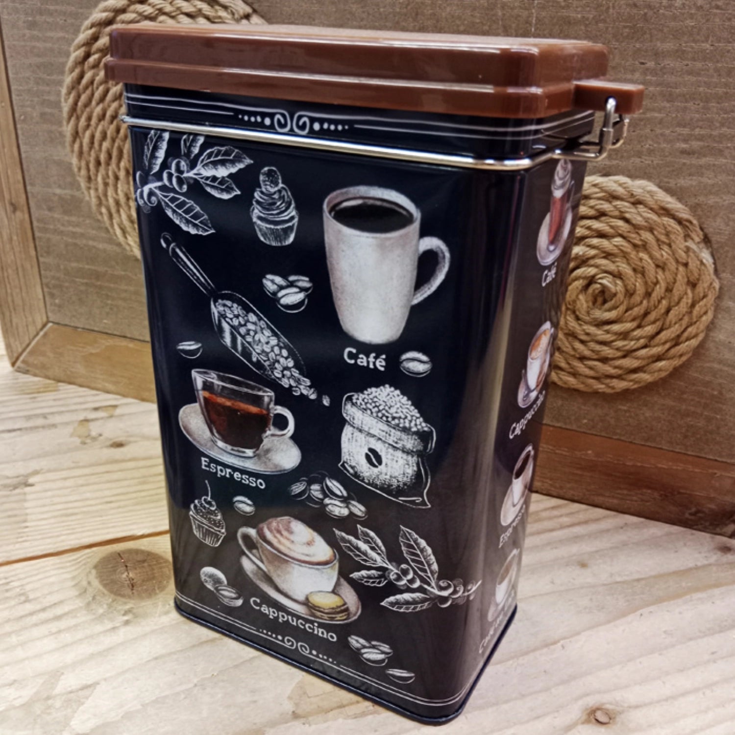 Barista Kaffeedose 13x8x21cm Blech