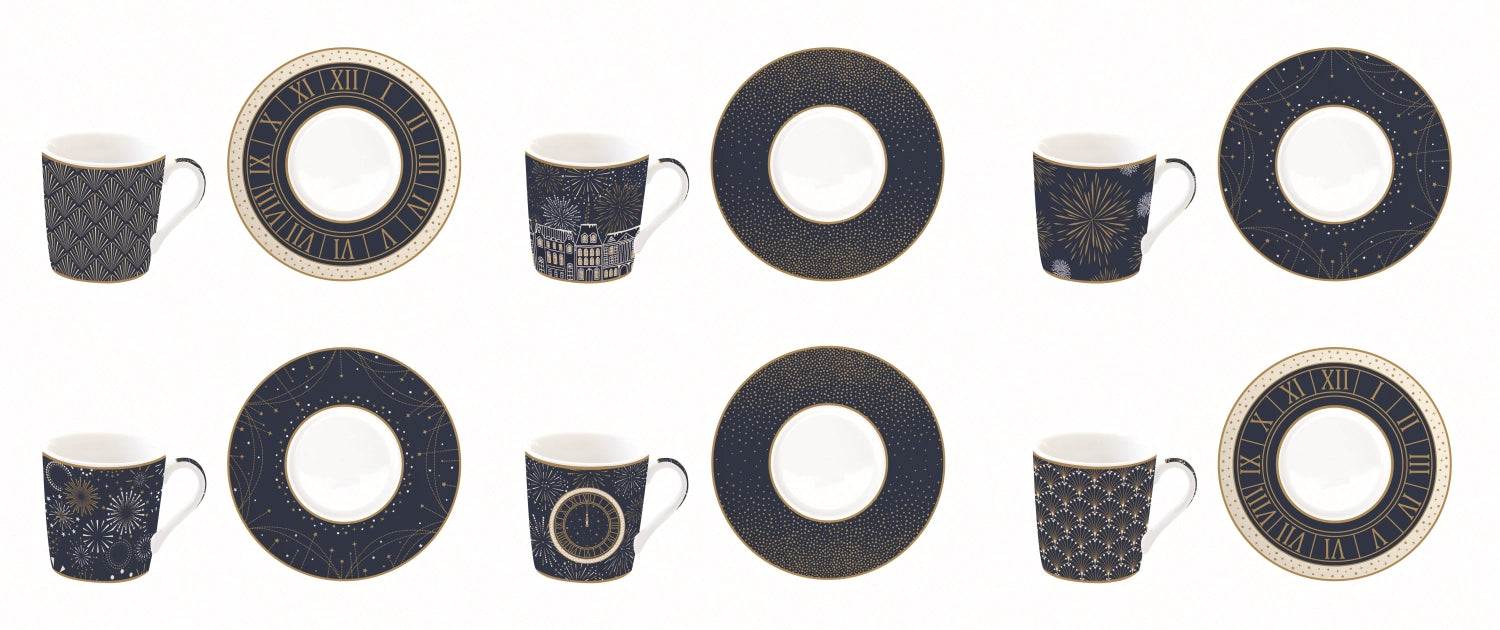 6er Set Midnight Espressotasse 100ml in Schwarz präsentiert im Onlineshop von KAQTU Design AG. Tasse ist von Easy Life