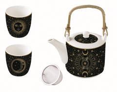Celestial Teeset Teekanne 600ml mit zwei Tassen Porzellan