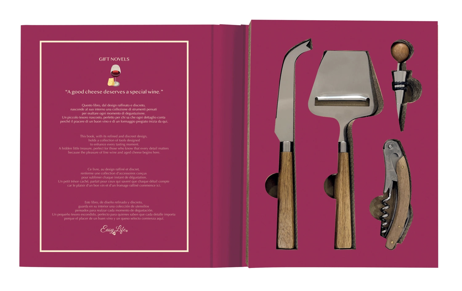 Geschenkset Käse in Mehrfarbig präsentiert im Onlineshop von KAQTU Design AG. Küchenmesser ist von Easy Life