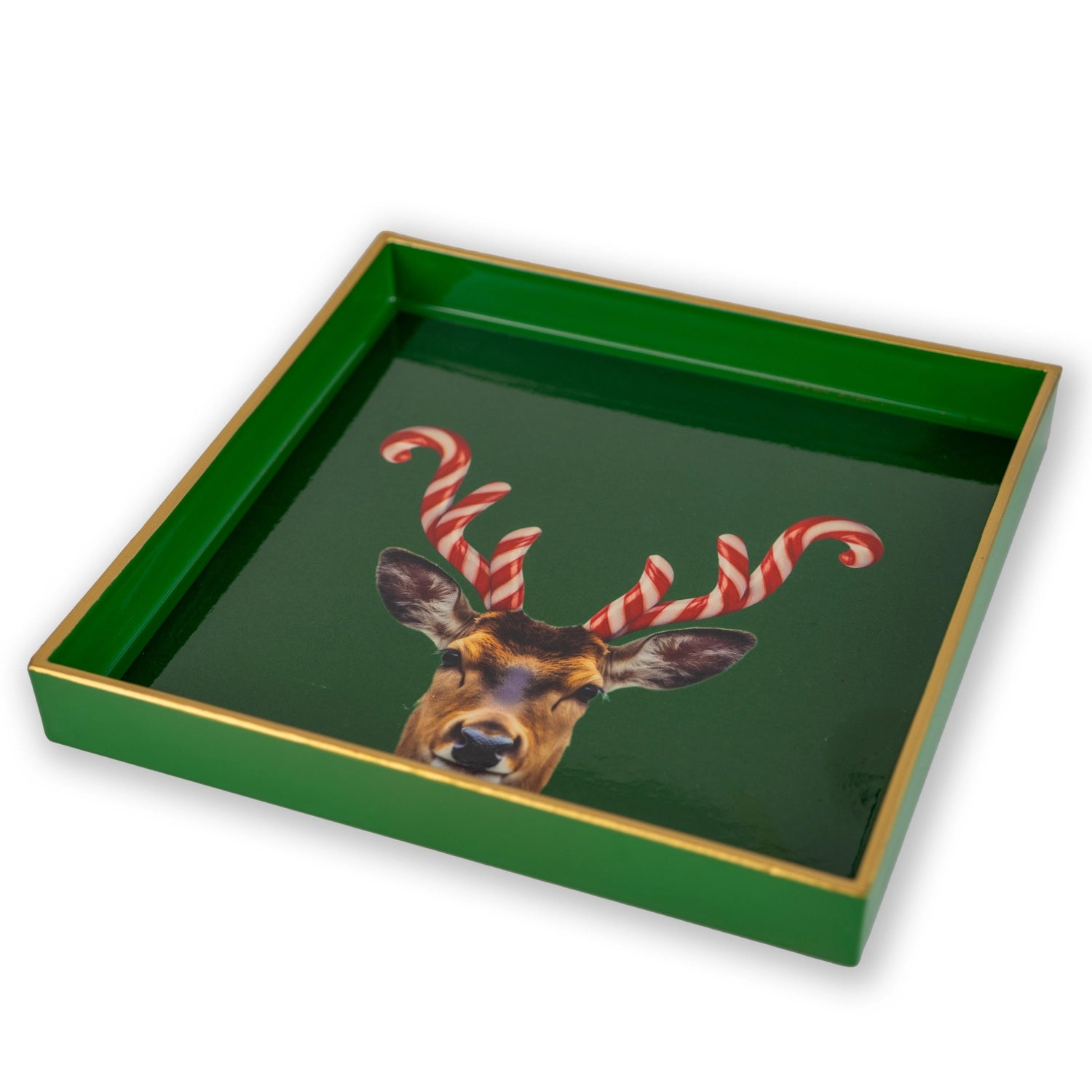 Tablett quadratisch 20x20cm Hirsch in Mehrfarbig präsentiert im Onlineshop von KAQTU Design AG. Tablett ist von Easy Life