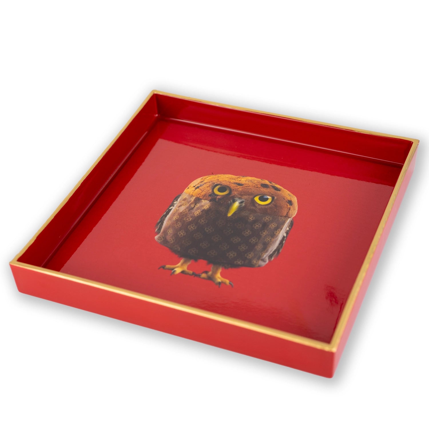 Tablett quadratisch 20x20cm Eule in Mehrfarbig präsentiert im Onlineshop von KAQTU Design AG. Tablett ist von Easy Life