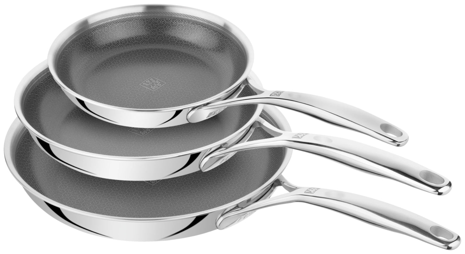 3tlg. Peak Bratpfannenset 20+24+28cm in Silber präsentiert im Onlineshop von KAQTU Design AG. Bratpfanne ist von Zwilling