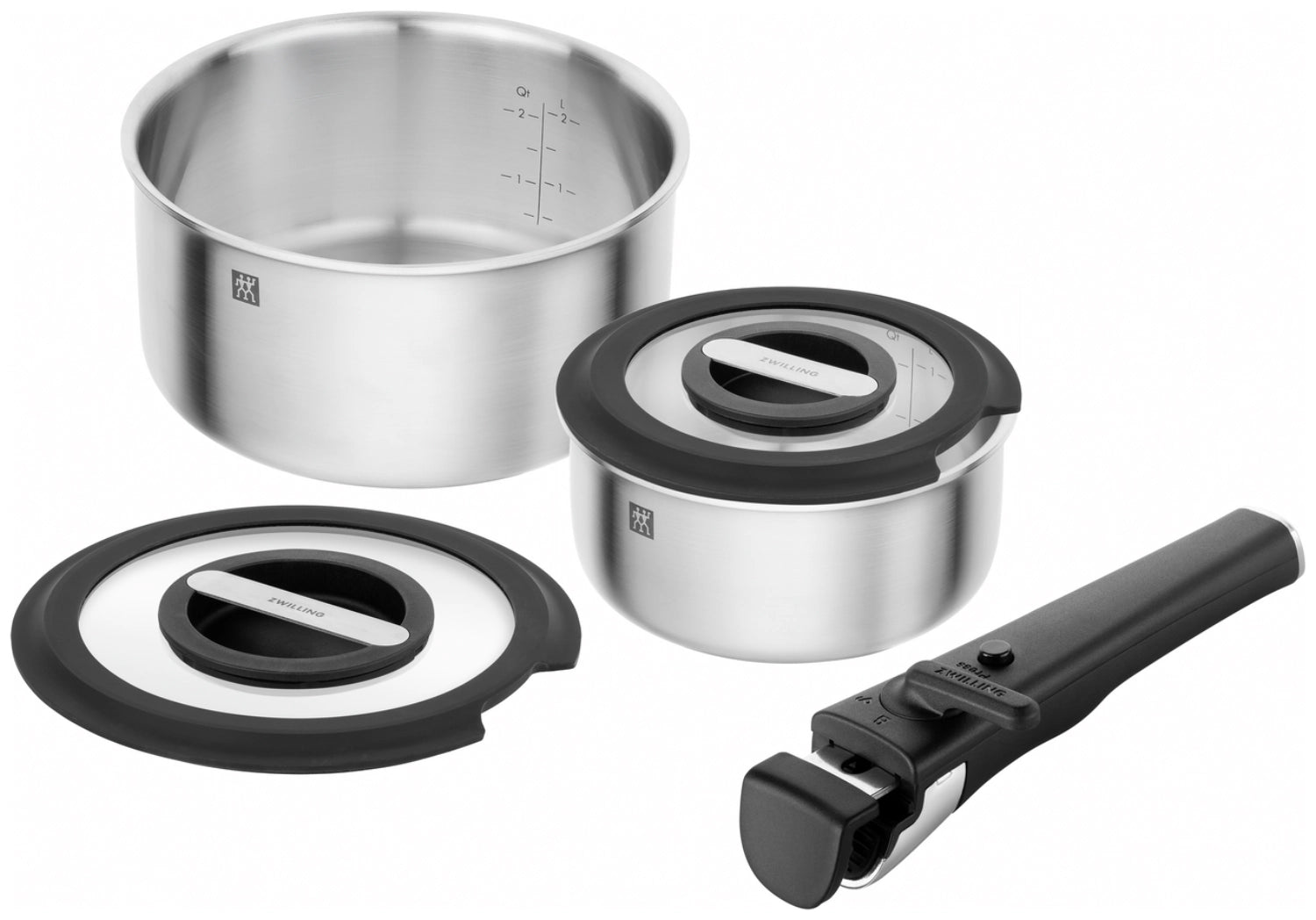 5tlg. Unlock Kochtopfset in Silber präsentiert im Onlineshop von KAQTU Design AG. Topf ist von Zwilling