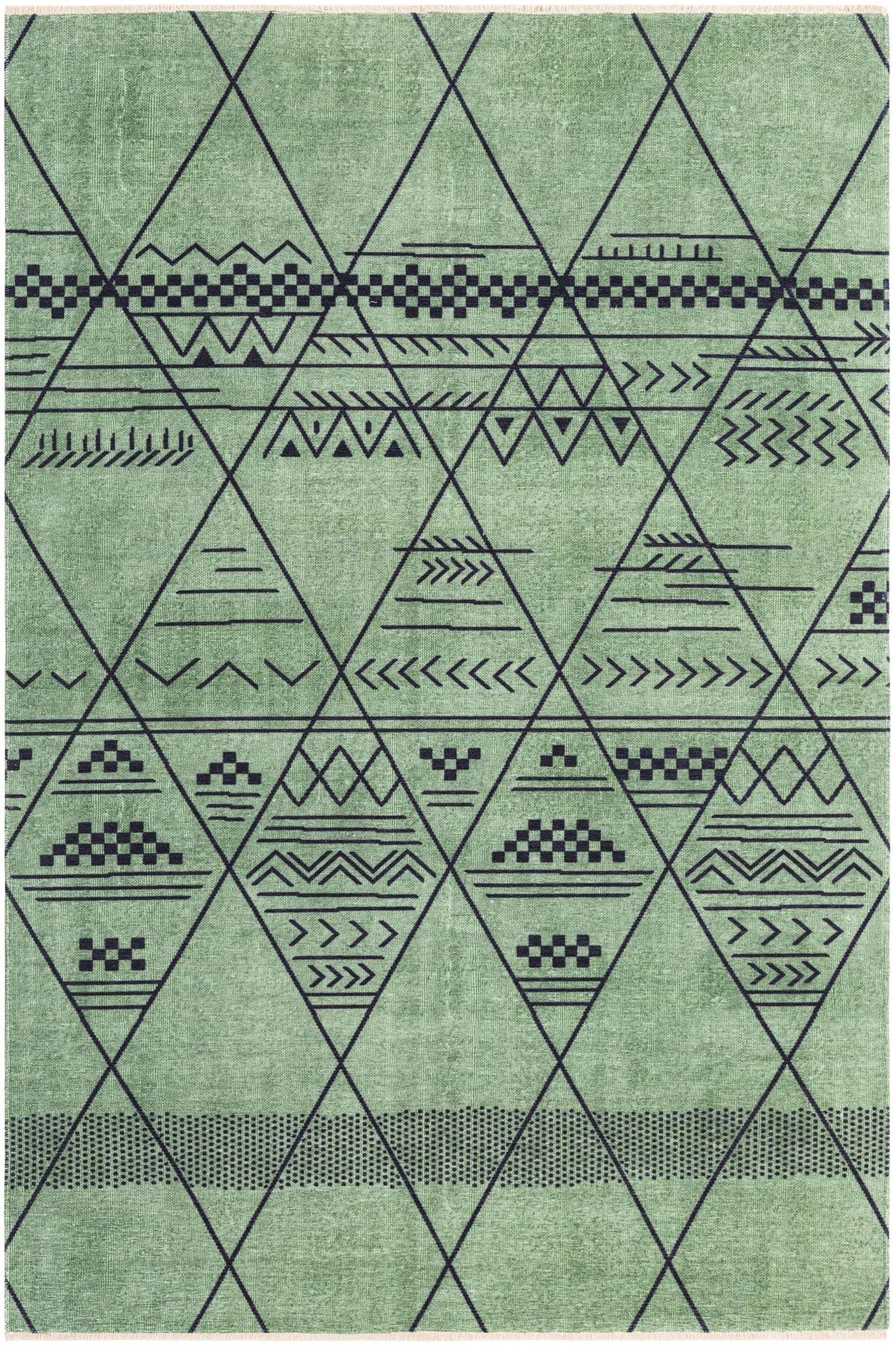 Kriens Maya V2 in Grün präsentiert im Onlineshop von KAQTU Design AG. Teppich ist von Hadorn