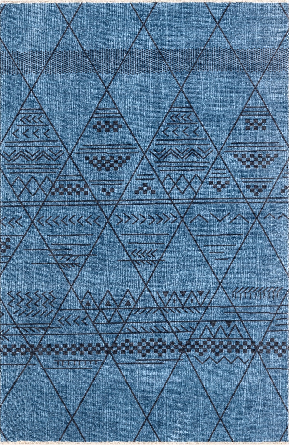 Kriens Maya V4 in Blau präsentiert im Onlineshop von KAQTU Design AG. Teppich ist von Hadorn