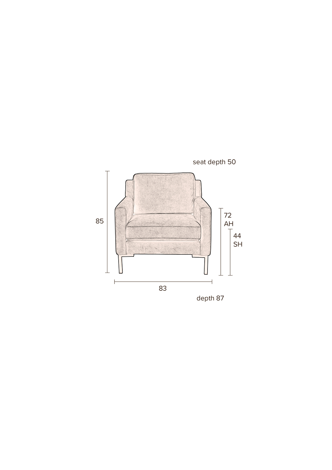 Sofa HOUDA 1 Sitzer - KAQTU Design