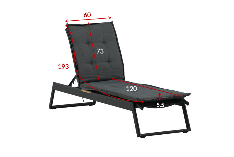 Kissen für Sonnenliege in Grau präsentiert im Onlineshop von KAQTU Design AG. Outdoor-Accessoire ist von Venture Home