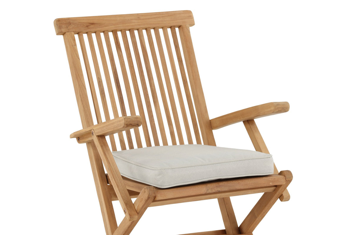 Beiges Sitzkissen Nairobi von Venture Home aus 100 % Polyester mit seitlichen Kordeln, rechteckige Form, 37 x 43 cm.