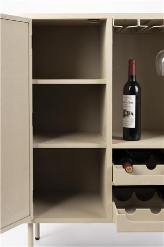 Wein CABINET AMAYA LOW in Beige präsentiert im Onlineshop von KAQTU Design AG. Weinregal ist von White Label Living