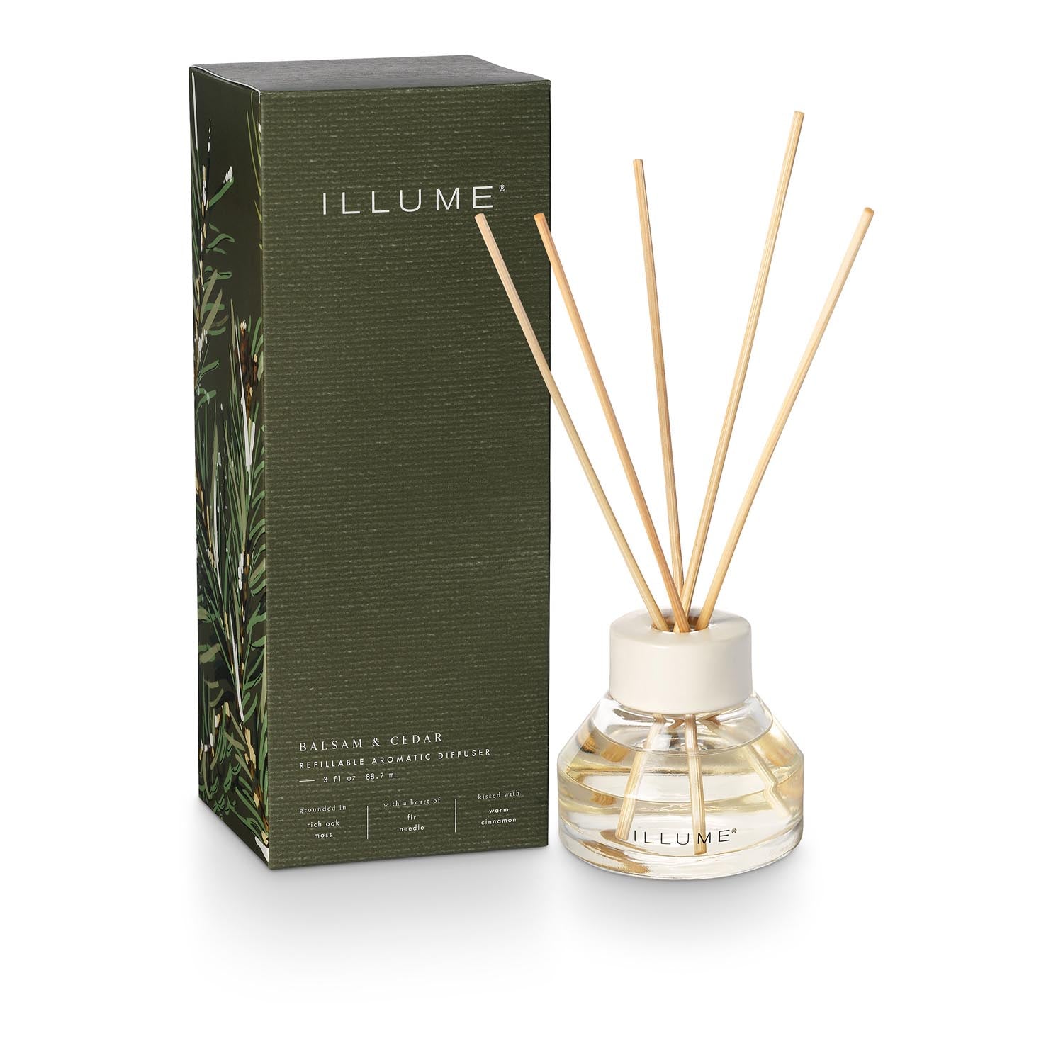 Balsam & Cedar Duftdiffusor, Grün, in Grün präsentiert im Onlineshop von KAQTU Design AG. Duftöl ist von Illume