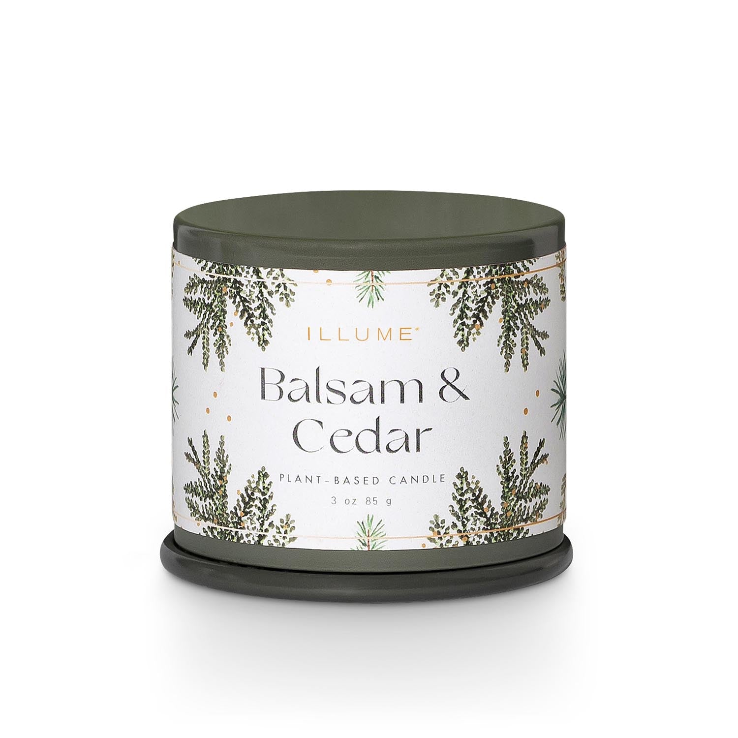 Balsam & Cedar Demi Vanity Tin Kerze, Grün, in Grün präsentiert im Onlineshop von KAQTU Design AG. Duftkerze ist von Illume