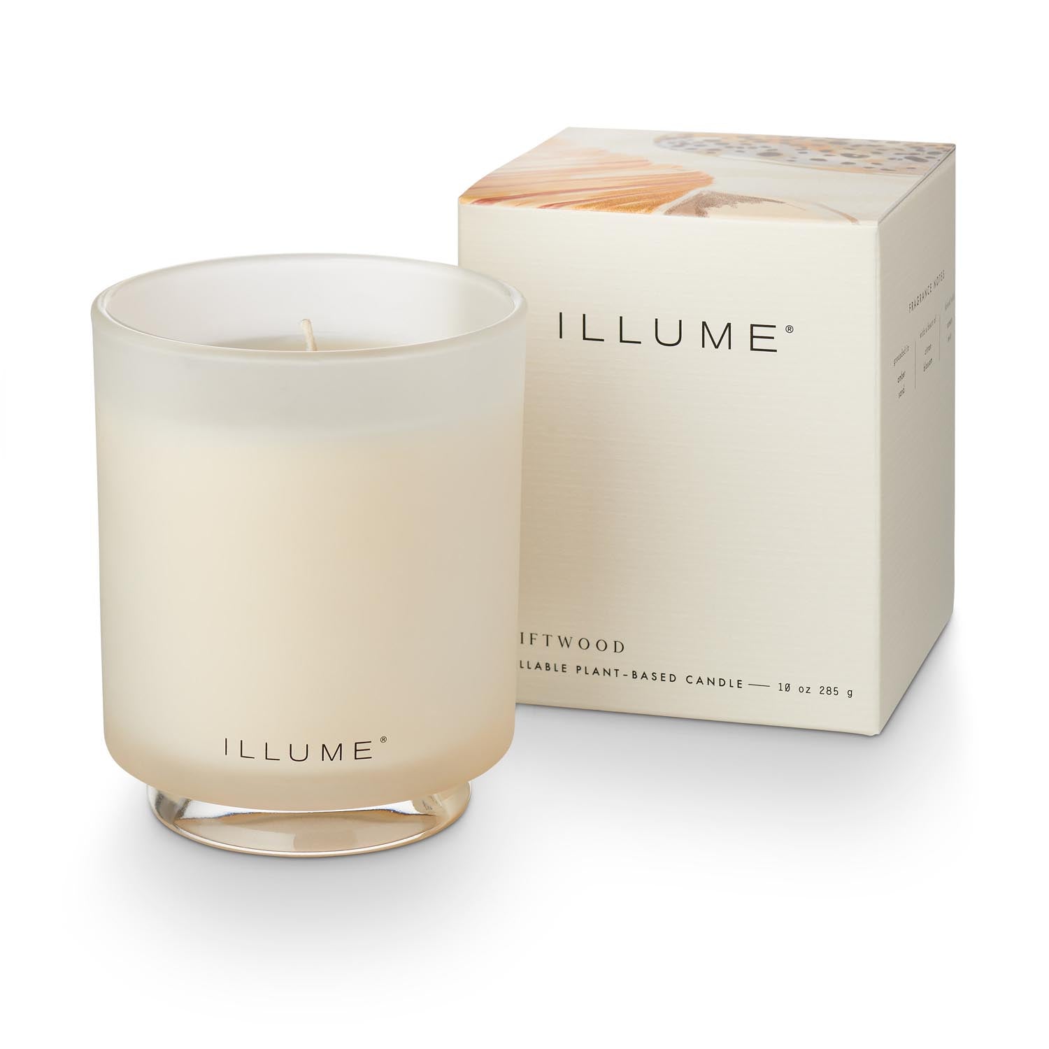 Driftwood Box Glass Candle, Weiss, in Weiß präsentiert im Onlineshop von KAQTU Design AG. Duftkerze ist von Illume
