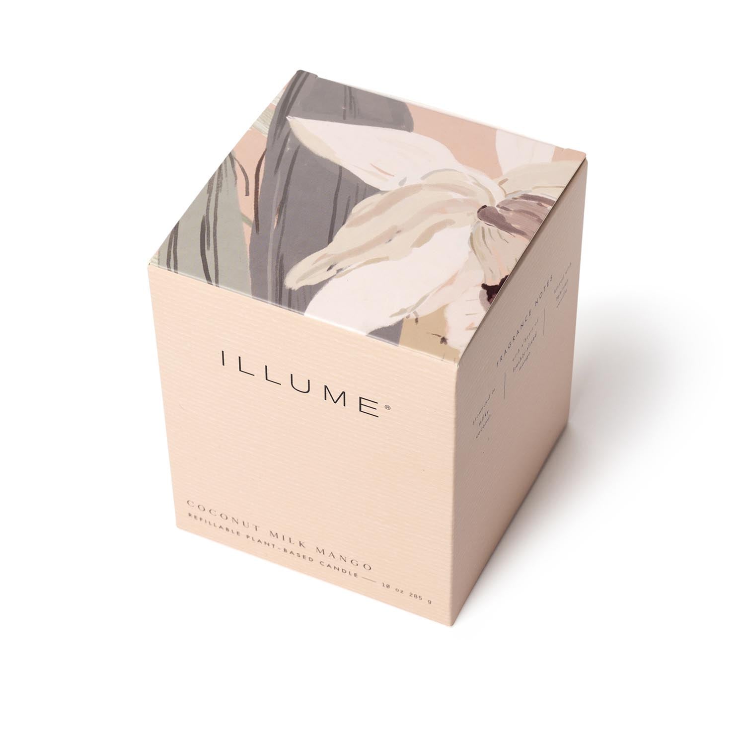 Coconut Milk Mango Box Glass Candle, Rose, in Rose präsentiert im Onlineshop von KAQTU Design AG. Duftkerze ist von Illume
