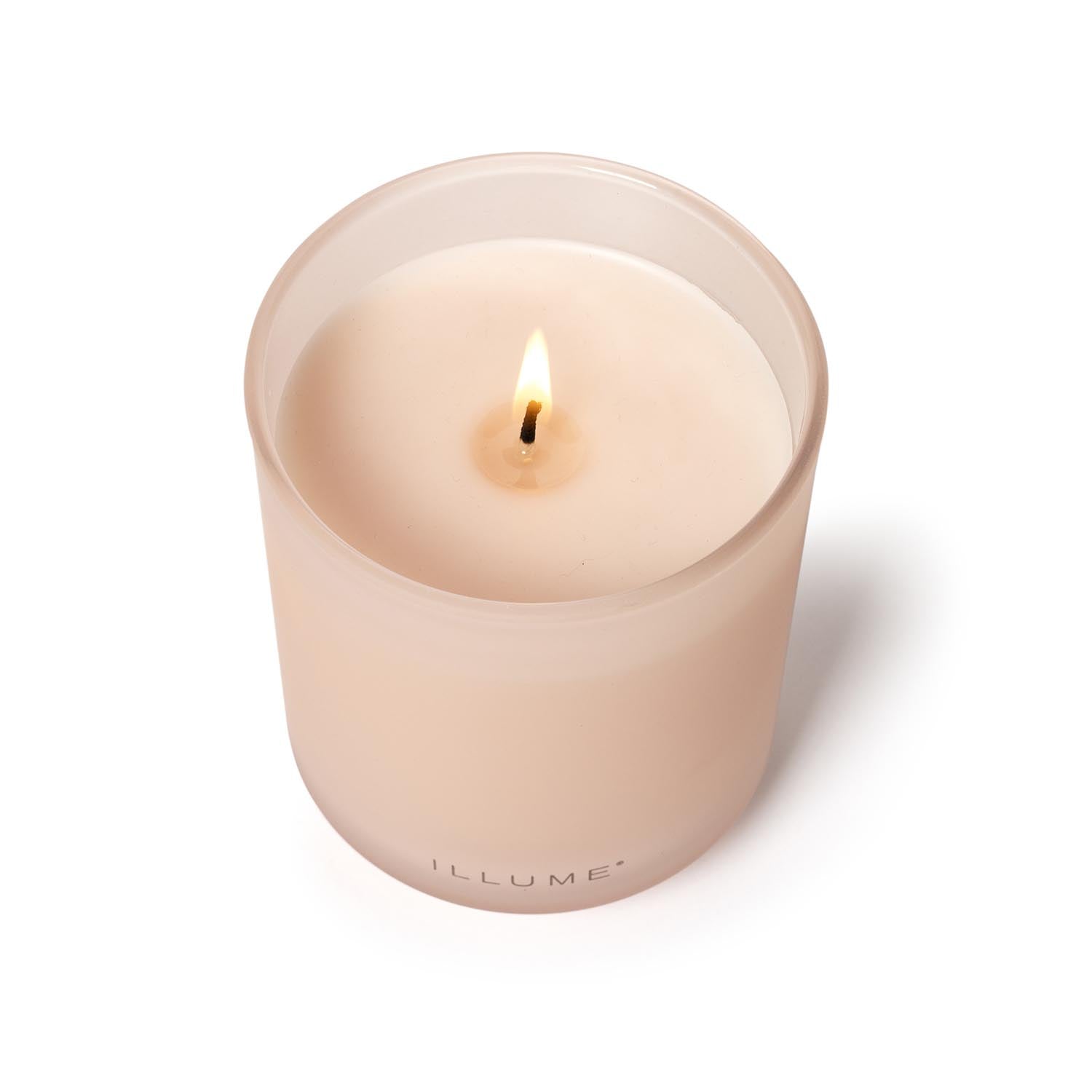 Coconut Milk Mango Box Glass Candle, Rose, in Rose präsentiert im Onlineshop von KAQTU Design AG. Duftkerze ist von Illume