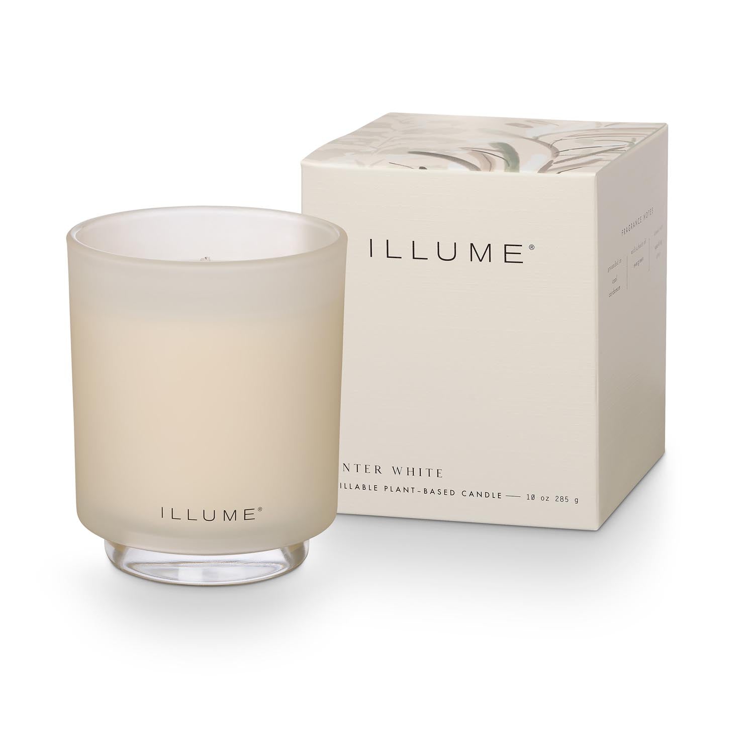 Winter White Box Glass Candle, Weiss, in Weiß präsentiert im Onlineshop von KAQTU Design AG. Duftkerze ist von Illume
