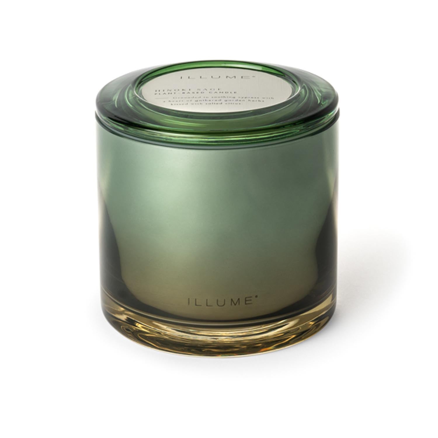 Hinoki Sage Statement Glas Kerze, Grün, in Grün präsentiert im Onlineshop von KAQTU Design AG. Duftkerze ist von Illume