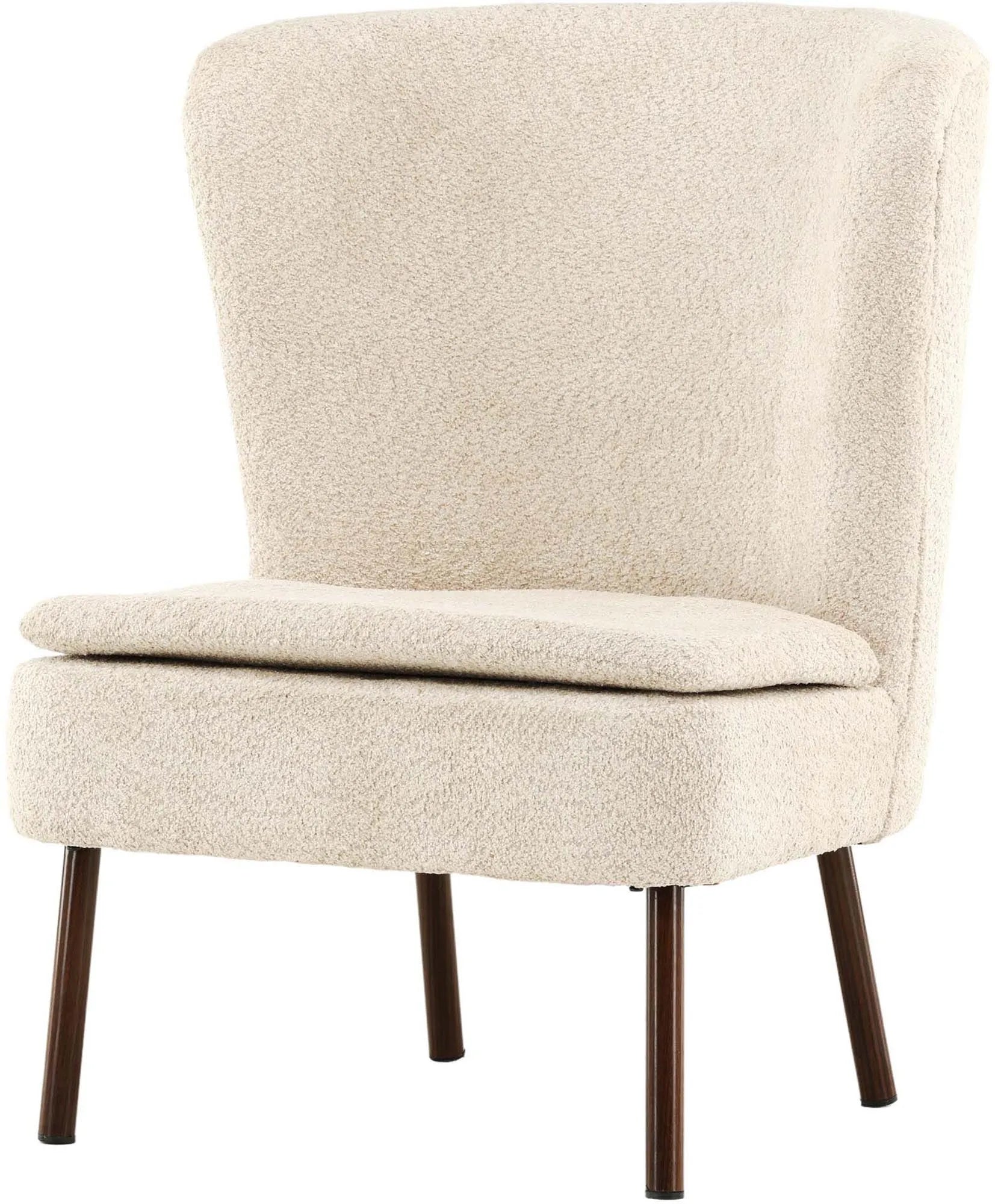 Hällsö Sessel von Vind: Walnussholz und Beige für zeitlose Eleganz.