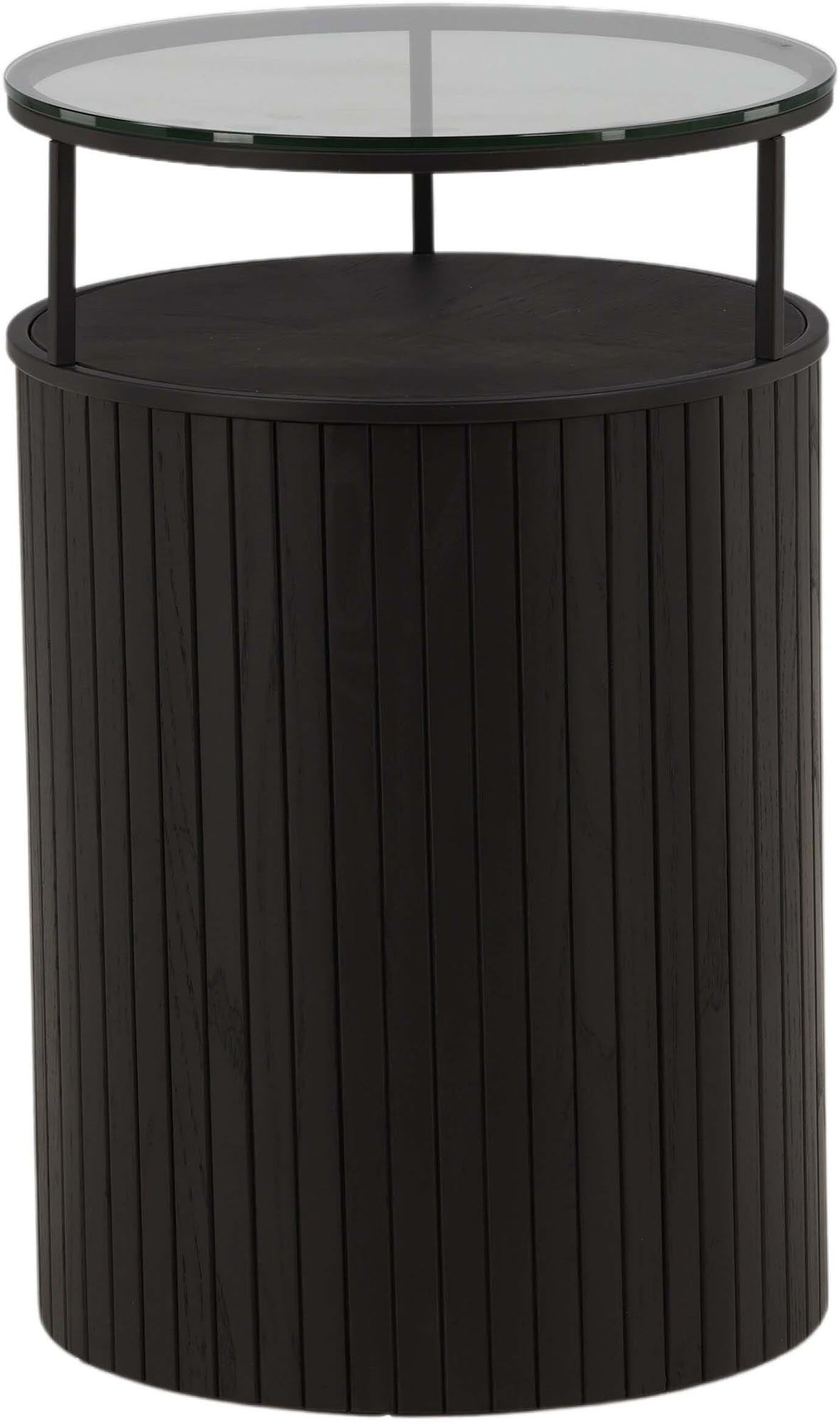 Der Bovall Beistelltisch von Furniture Fashion kombiniert zeitgemäßes Design mit praktischer Nutzung für moderne Wohnräume.