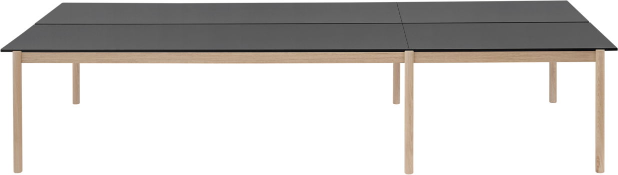 Linear System Konfiguration 1 in Schwarz / Eiche präsentiert im Onlineshop von KAQTU Design AG. Schreibtisch ist von Muuto