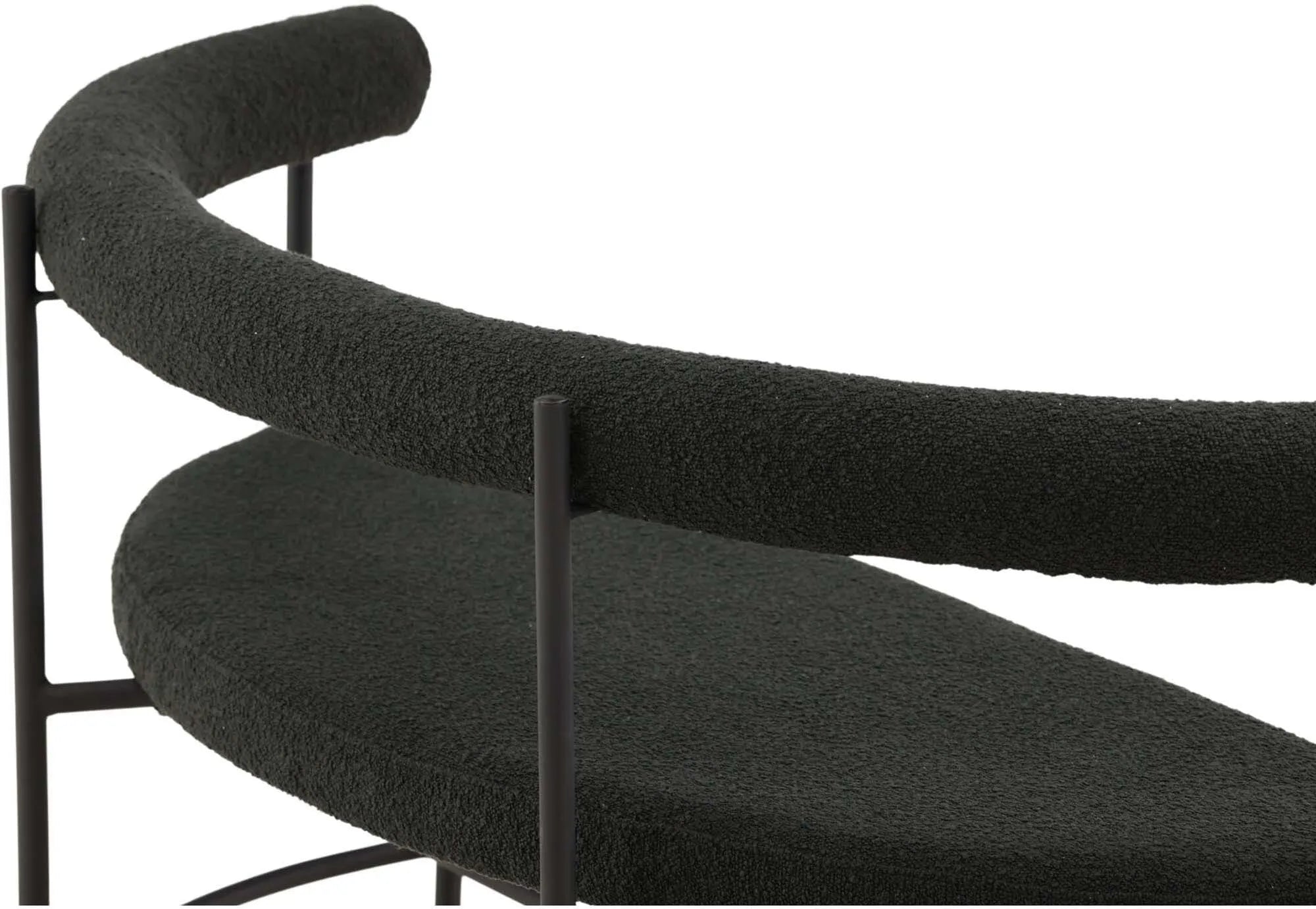 Elegante Vind Bank: Boucle-Stoff auf solidem Stahlrahmen.