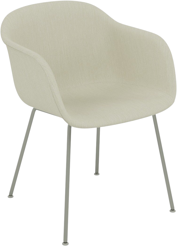 Fiber Armlehnstuhl gepolstert in Sandgelb / Dusty Green präsentiert im Onlineshop von KAQTU Design AG. Schalenstuhl mit Armlehne ist von Muuto