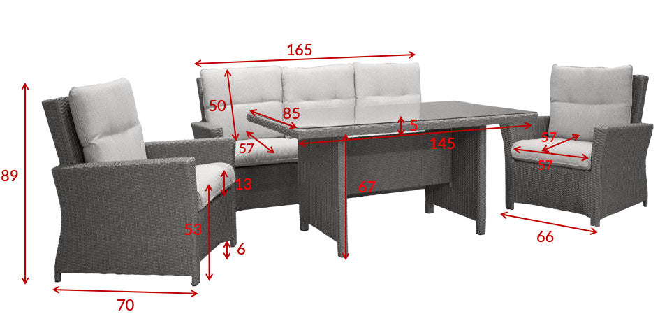 Brentwood Sofagarnitur in Grau präsentiert im Onlineshop von KAQTU Design AG. Loungeset ist von Venture Home