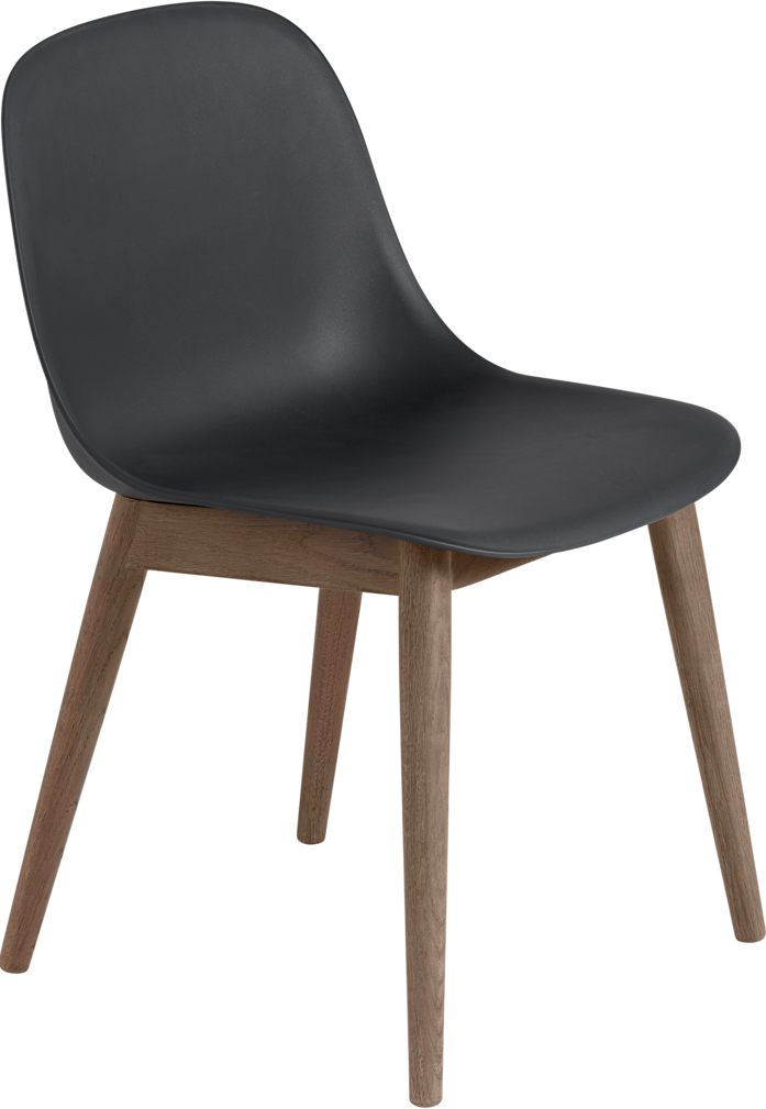 Fiber Side Stuhl in Schwarz / Gebeizte Eiche präsentiert im Onlineshop von KAQTU Design AG. Stuhl ist von Muuto
