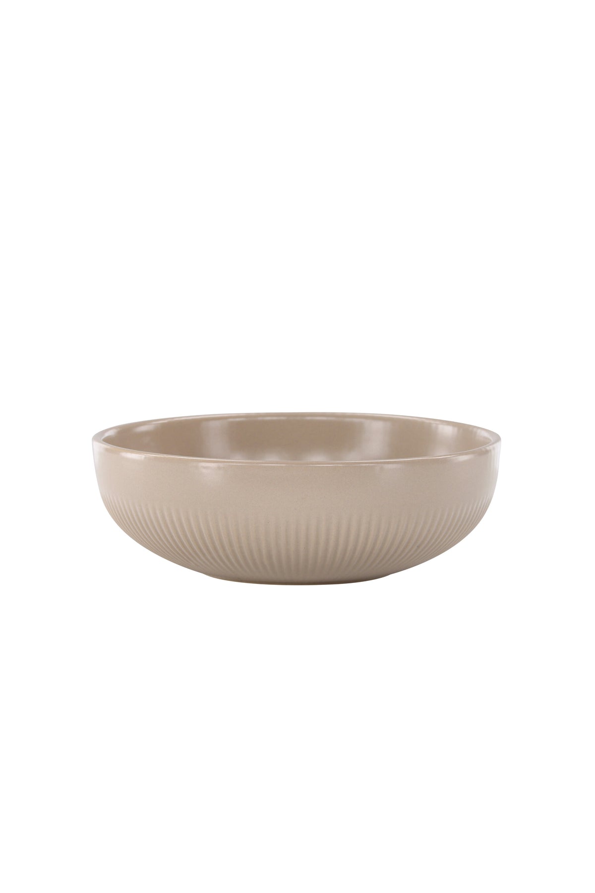 Runder Kerzenständer Posh von Venture Home aus glasiertem Steinzeug in Beige, Durchmesser 18 cm, Höhe 6 cm, schlichte Form.