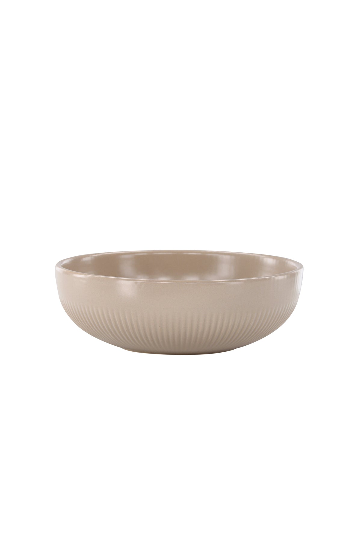 Runder Kerzenständer Posh von Venture Home aus glasiertem Steinzeug in Beige, Durchmesser 18 cm, Höhe 6 cm, schlichte Form.