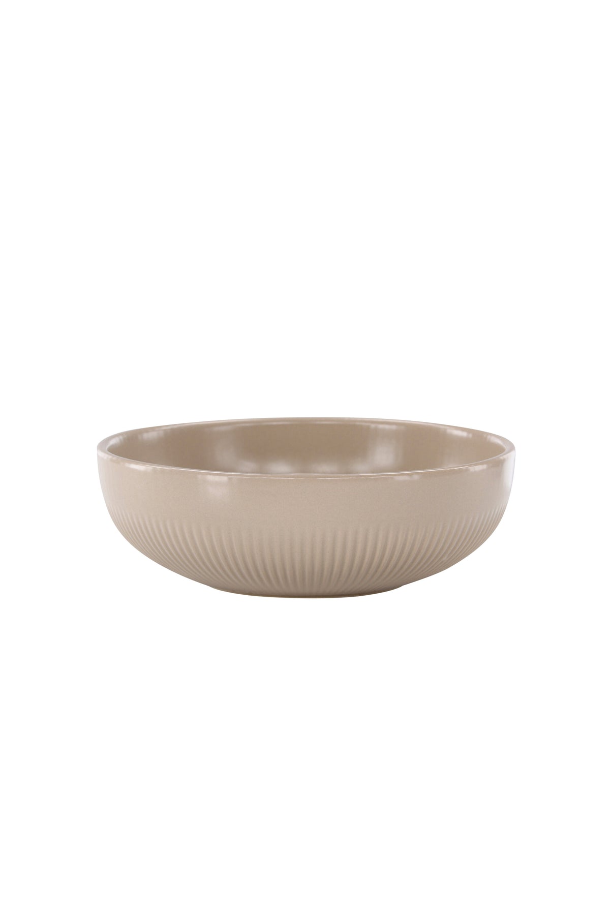 Runder Kerzenständer Posh von Venture Home aus glasiertem Steinzeug in Beige, Durchmesser 18 cm, Höhe 6 cm, schlichte Form.