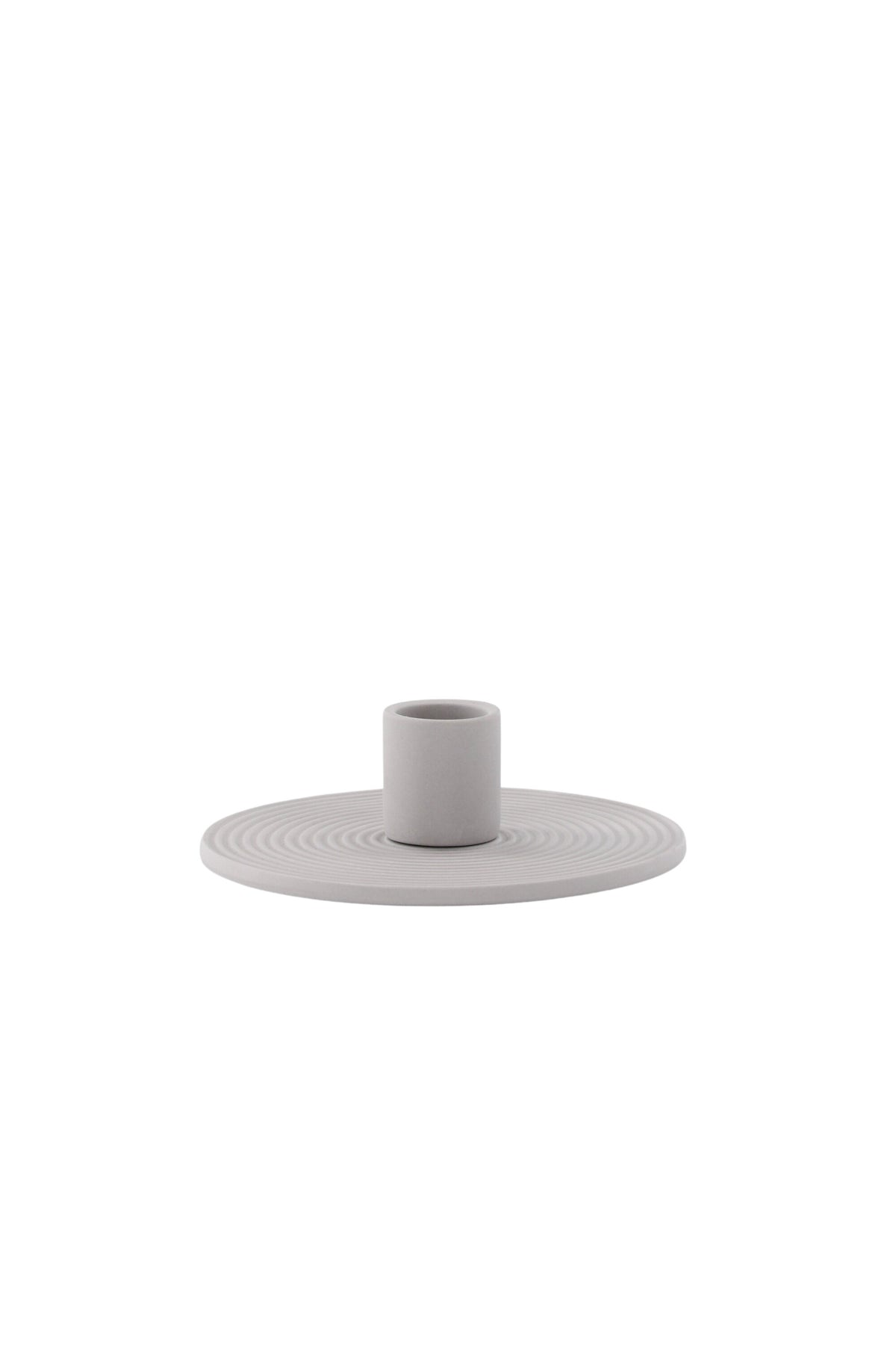Ovaler Kerzenständer Dian aus grauem Ton, Venture Home, mit Platz für drei Kerzen, in kompakter Grösse D:12cm x H:4cm.