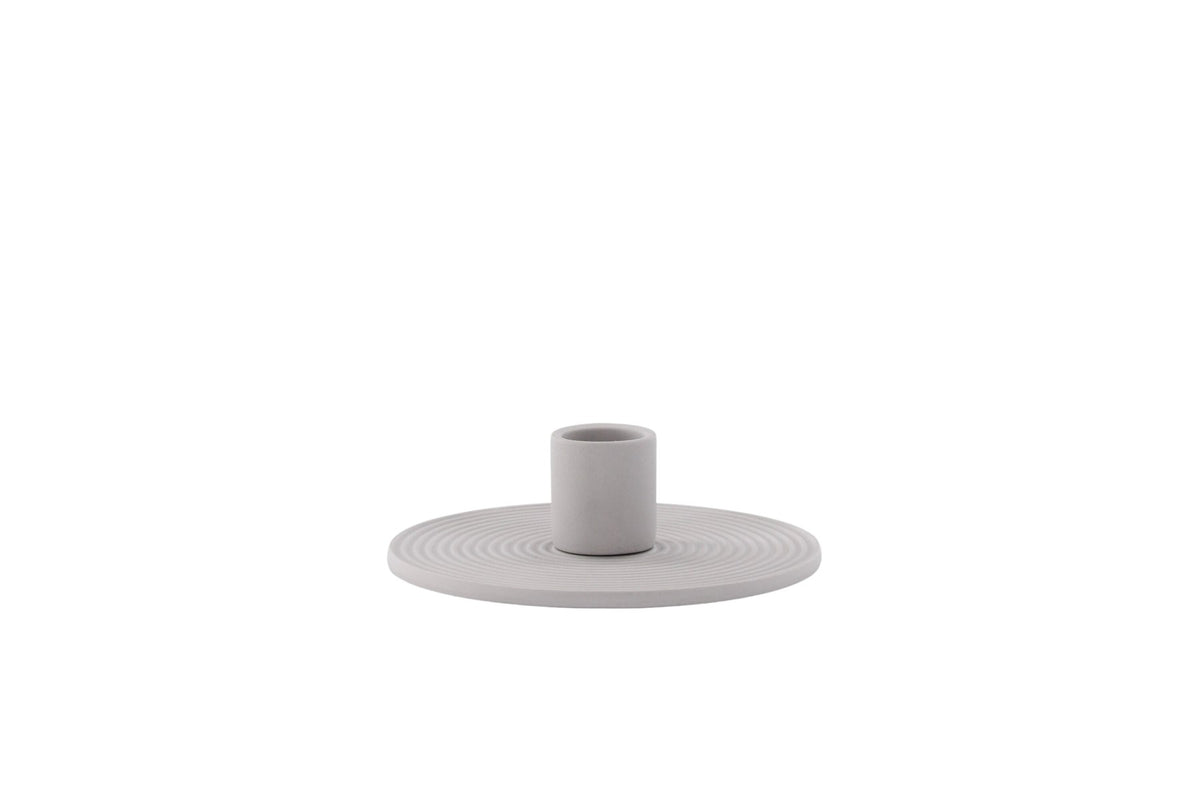 Ovaler Kerzenständer Dian aus grauem Ton, Venture Home, mit Platz für drei Kerzen, in kompakter Grösse D:12cm x H:4cm.